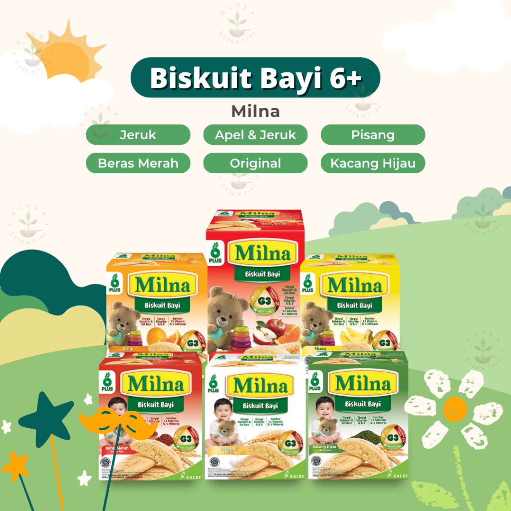 Milna Biskuit Bayi 6+ - Milna Biskuit Snack Bayi - Snack Bayi - Cemilan Anak