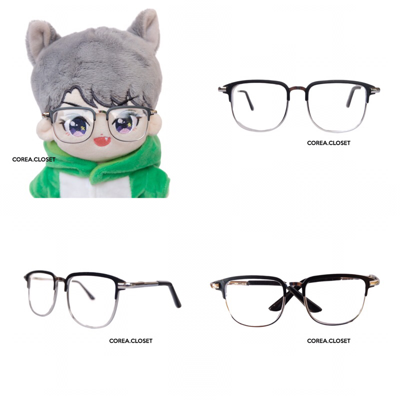 READY STOCK 20cm / 10cm skzoo denimalz Kpop doll accesories  - wonwoo glasses  (Free Dus Kacamata)