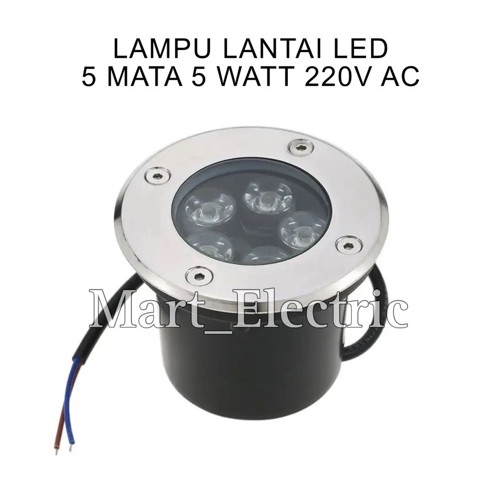 LAMPU LANTAI LED 5 MATA 5 WATT 220V AC STEP LIGHT OUTDOOR UPLIGHT LED