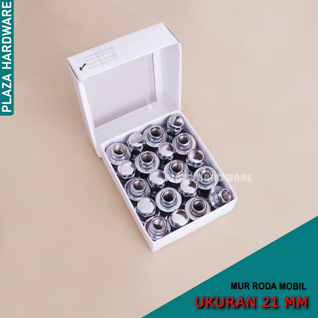 Fujita Mur Baut Roda Mobil Kuda 21 mm isi 20 Pcs Chrome