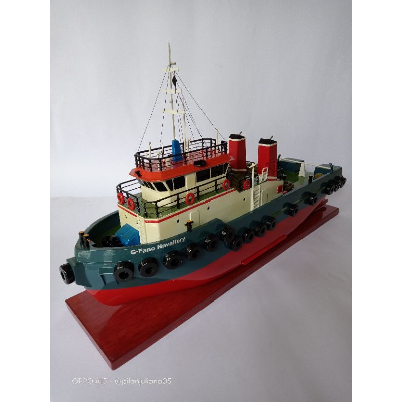 miniatur kapal tug boat ukuran besar 60cm