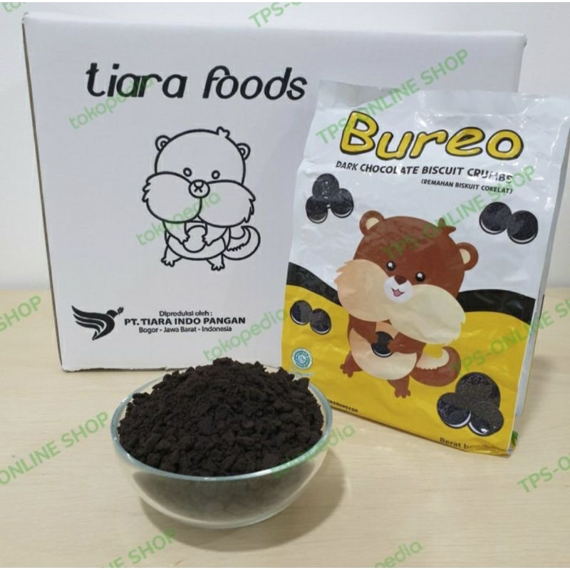 

BUREO crumble 1kg varian coklat dan red velvet tekstur halus dan kasar - krambel - taburan donat es krim toping kue bubuk remahan biskuit