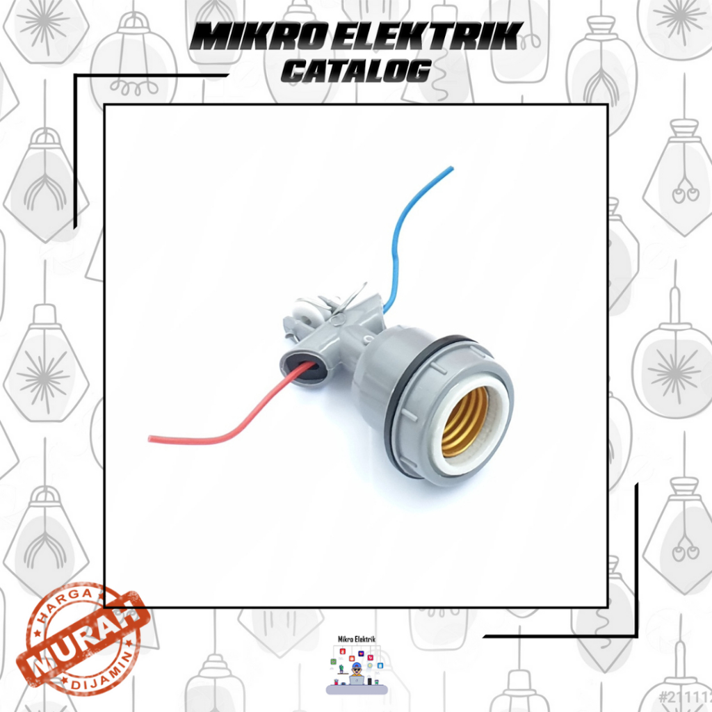 Fitting Lampu Gantung Plastik/Fitting Plastik WD E27/Fitting kap lampu silver