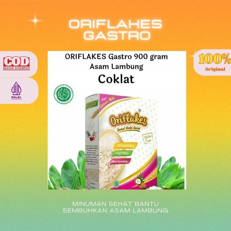 

ORIFLAKES Gastro 900gram Seral Umbi Garut Asam Lambung - COKLAT