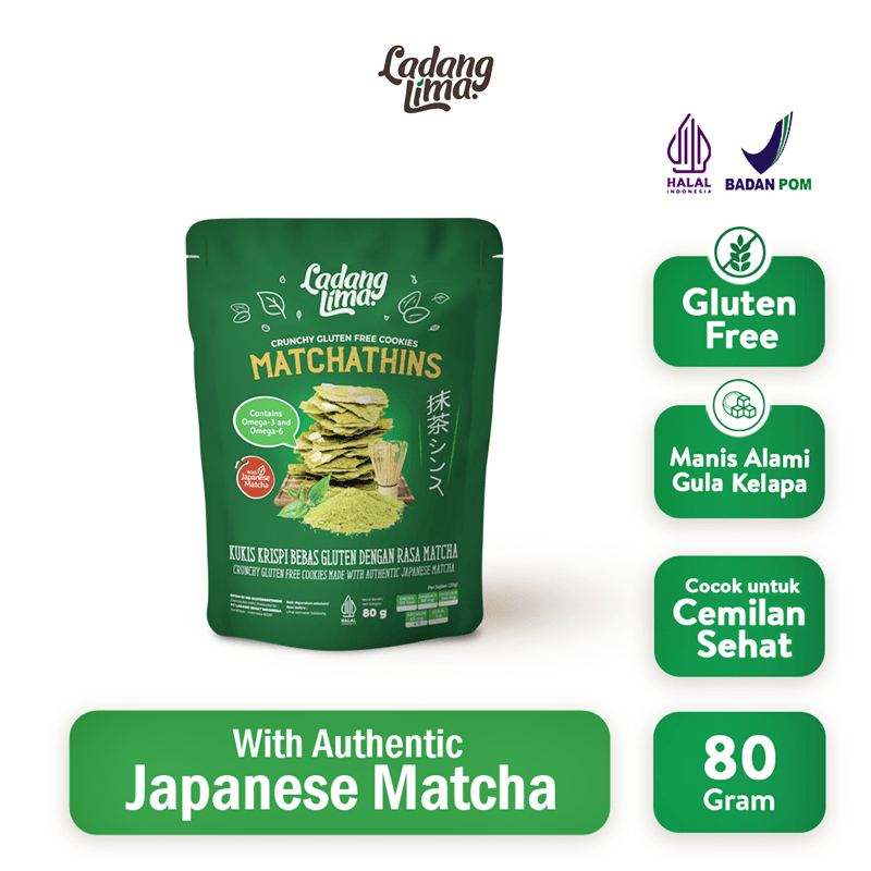 

Matchathins Cookies 80gr - Healthy Snack Bebas Gluten With Protein Ladang Lima