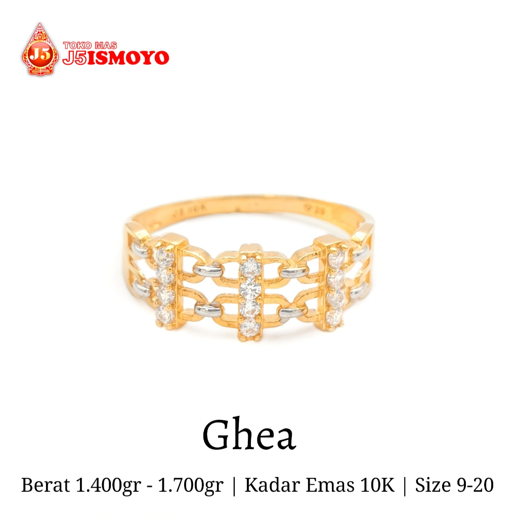 Cincin Emas Asli 10 Karat Ghea J5 Ismoyo