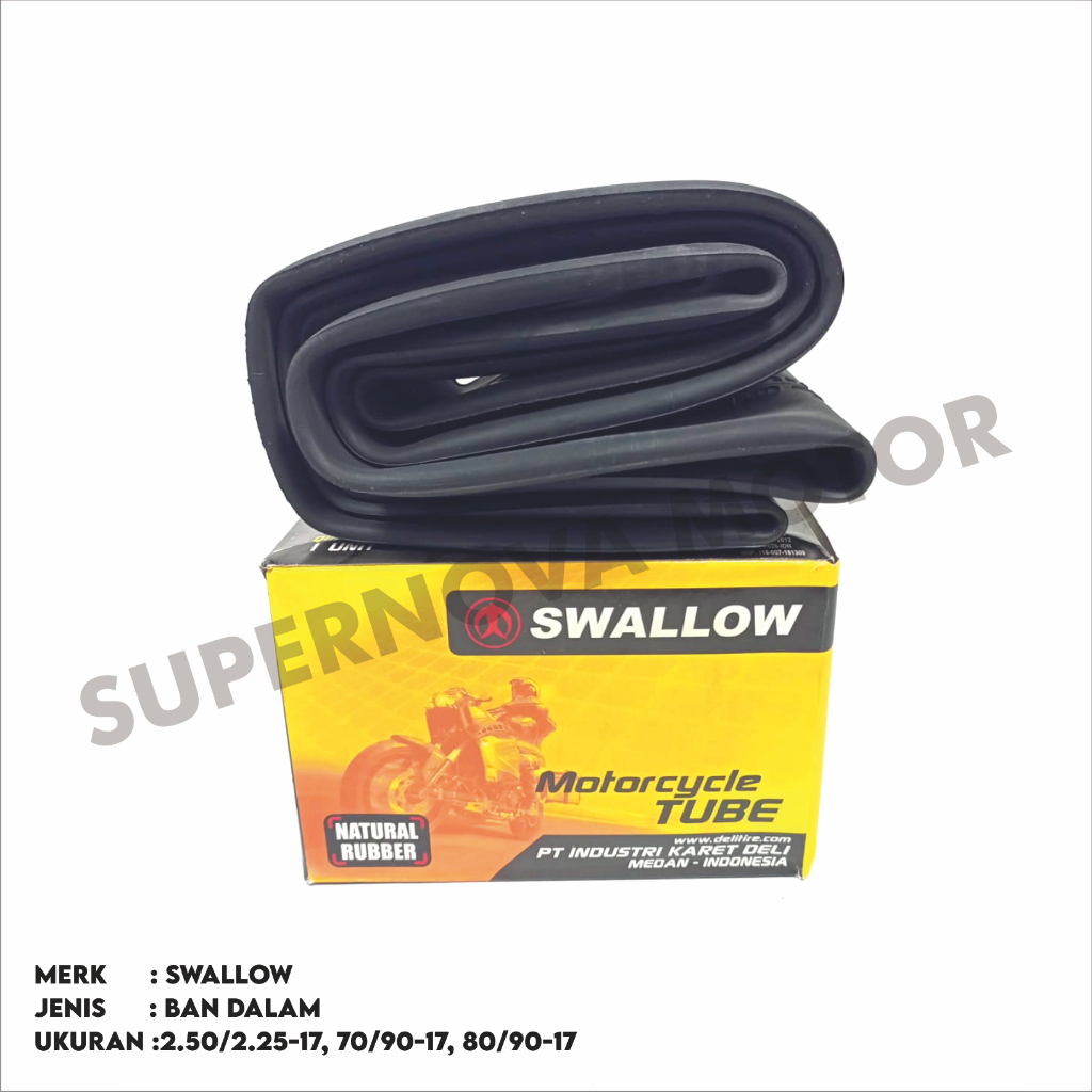 BAN DALAM SWALLOW UKURAN 250/225-17 70/90-17 80/90-17 BAN DALAM MOTOR BEBEK RING 17 MERK SWALLOW