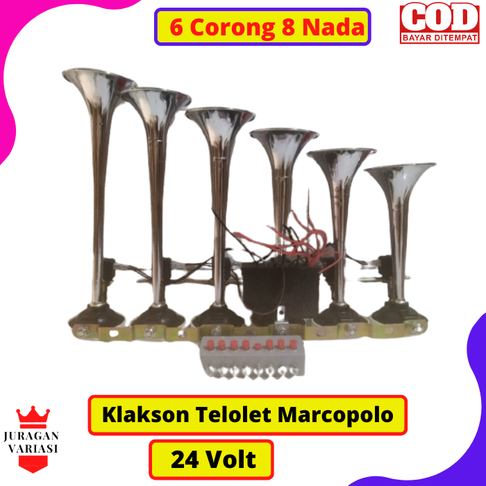 klakson telolet trompet angin 6 corong 8 suara 24 Volt