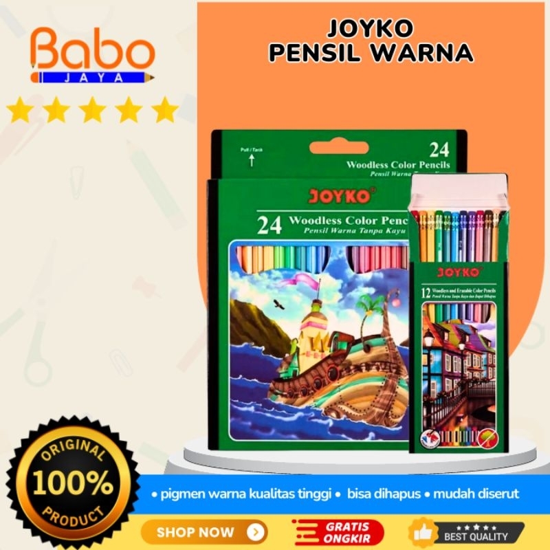 

BABO JAYA PENSIL WARNA JOYKO CLASSIC ISI 24 DAN 12