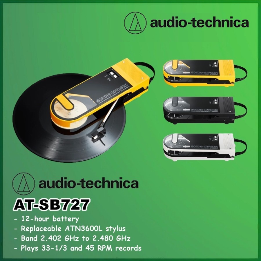 Audio Technica AT-SB727 SB 727 Sound Burger Portable BT Turntable