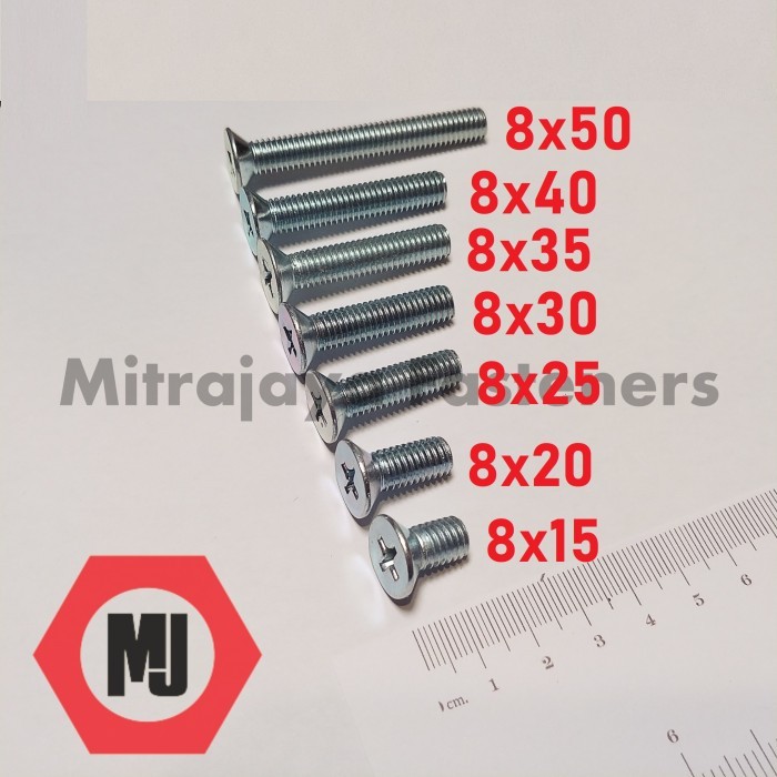 Baut JF M8x20 Obeng +
