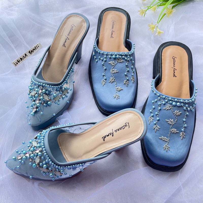 Couple heejin | sepatu couple pengantin pria dan wanita sepatu payet bentuk U