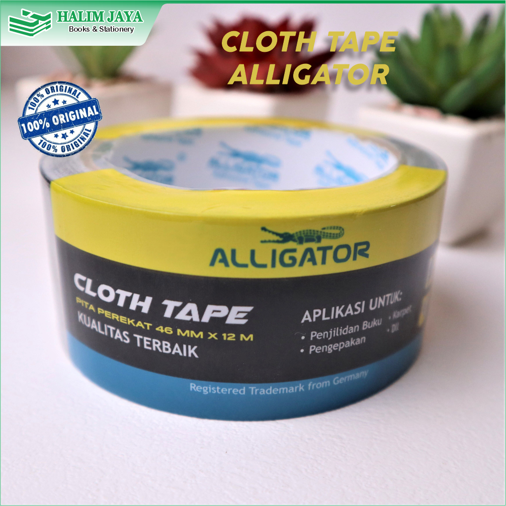 

ALLIGATOR - CLOTH TAPE PITA PEREKAT 46mm x 12m - LAKBAN KAIN WARNA HITAM