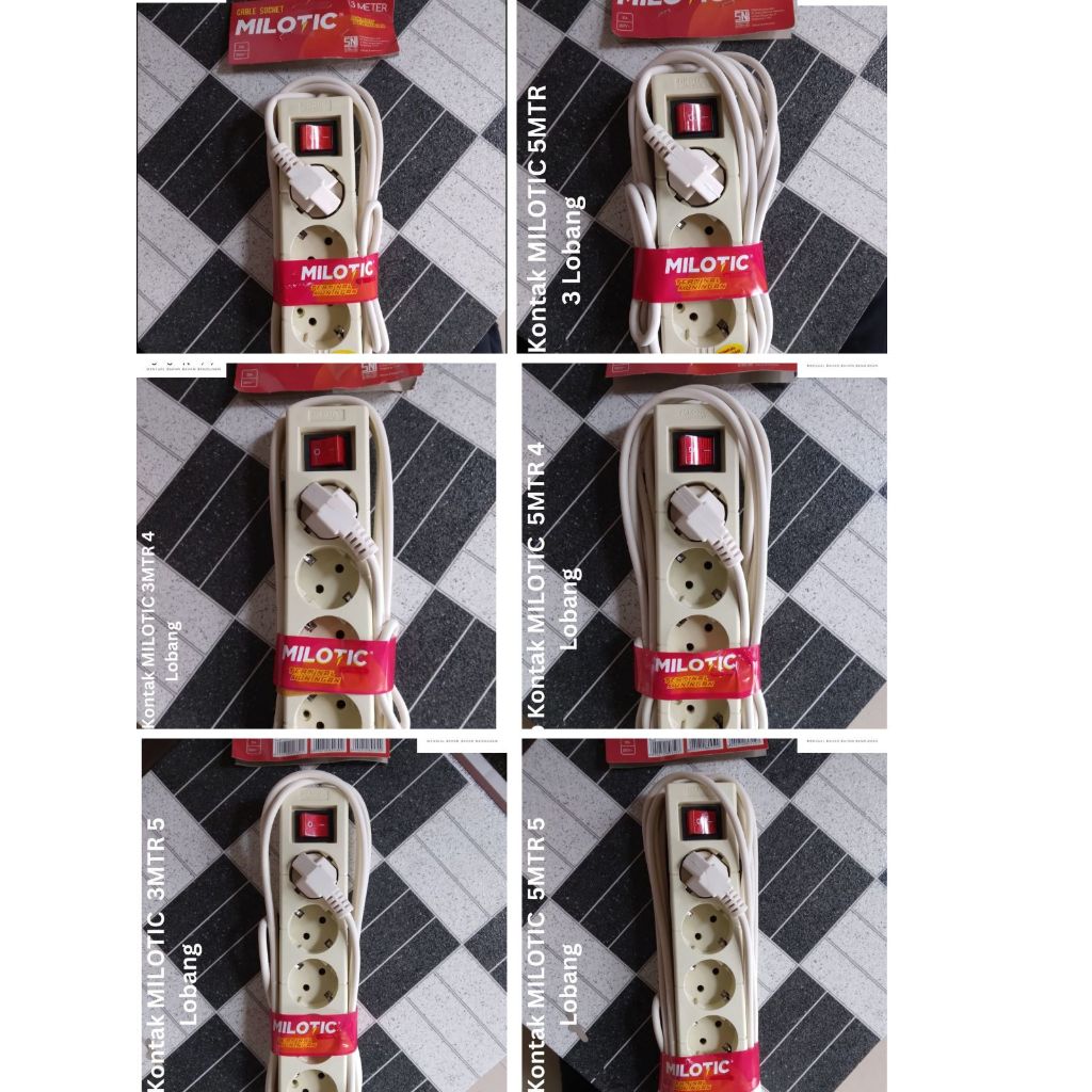 Stop Kontak Kabel / Stop Kontak MILOTIC Kabel Panjang  3MTR& 5MTR