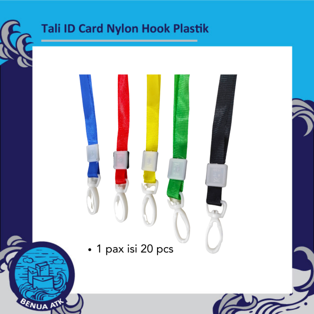 

Tali Name Tag Holder / Tali ID Card Nylon Hook Plastik (isi 20pcs) - NYLKP