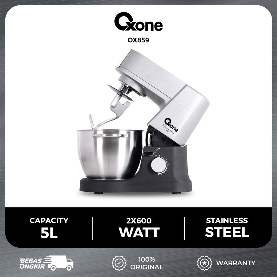 New Arrival OXONE Stand Mixer Roti Kue 5 Liter Stainless Steel OX859 OX-859 OXONE