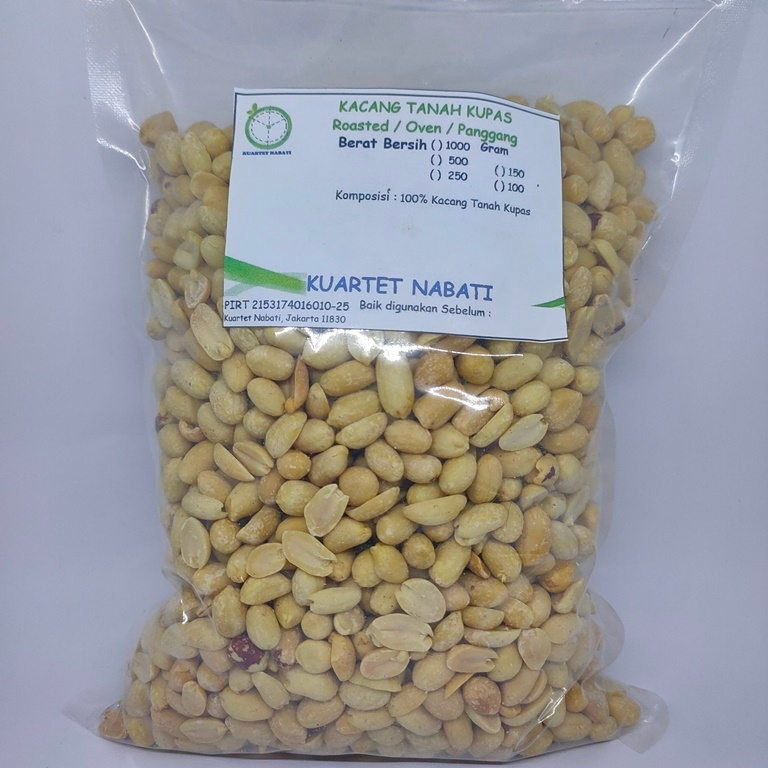 

500gr Roasted Kacang Tanah Kupas Rasa ORIGINAL Size SEDANG 41/51 By KN