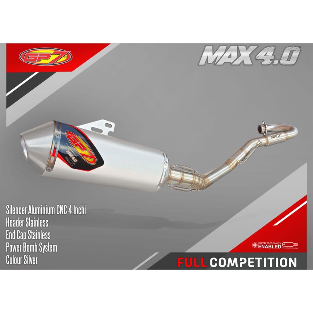 Knalpot Gp7 Tekken Bore Up Klx150 & Dtracker - Silver