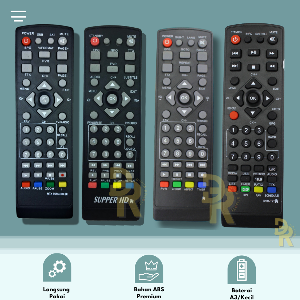 Remote Set Top Box Stb Series Supper Hd Lubby Dvb T2 Cabe Rawit Advance Visat Vitara Tanaka Bodi bes