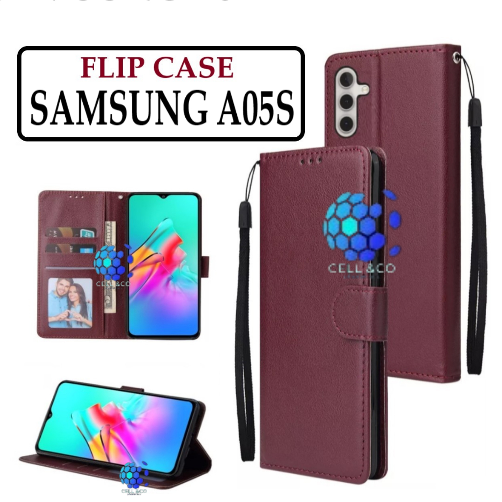 CASE SAMSUNG A05S FLIP LEATHER WALLET PREMIUM FLIP CASE BUKA TUTUP KESING HP CASING FLIP CASE SAMSUN