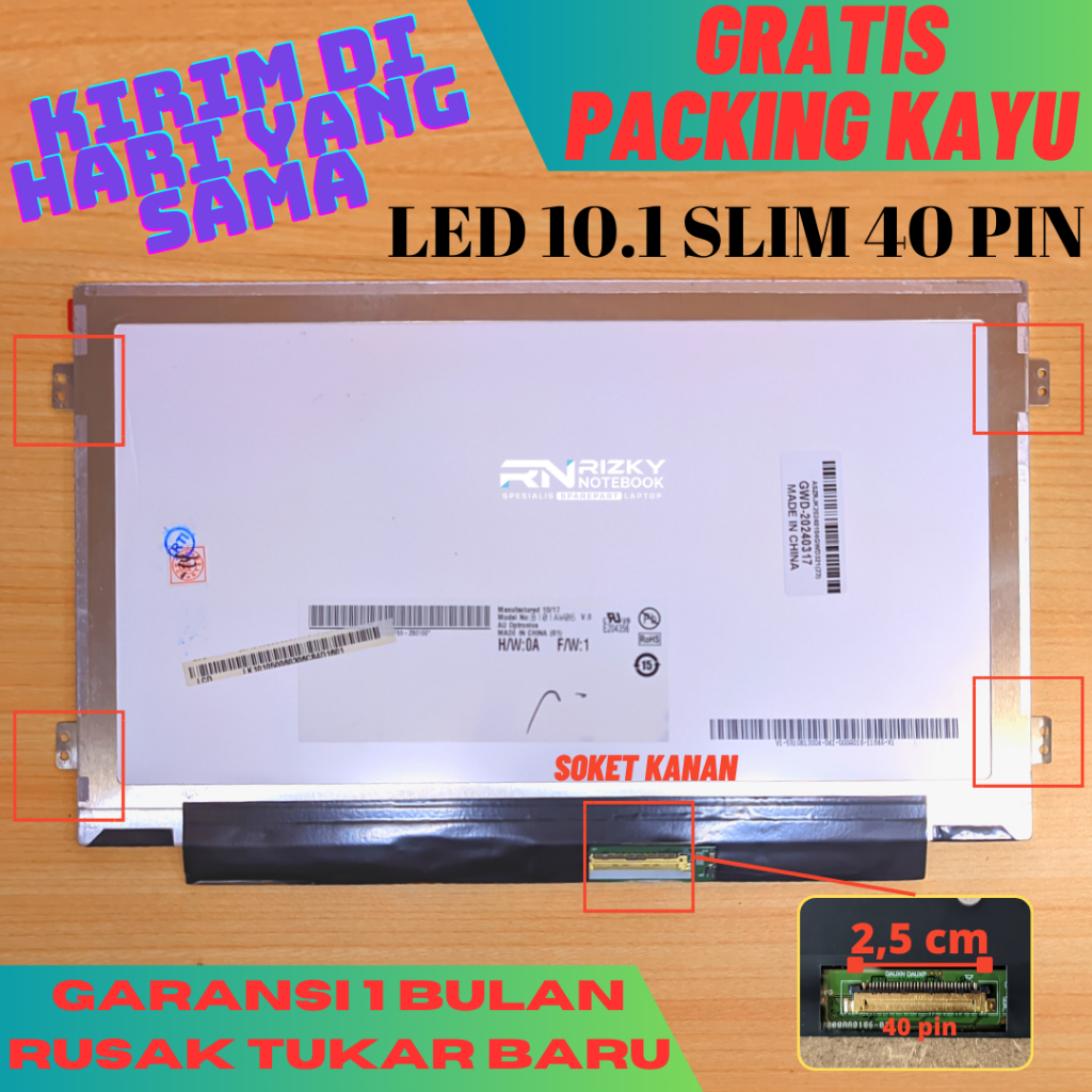 Layar LCD LED Asus Eee PC 1025 1025B 1025C 1025CE