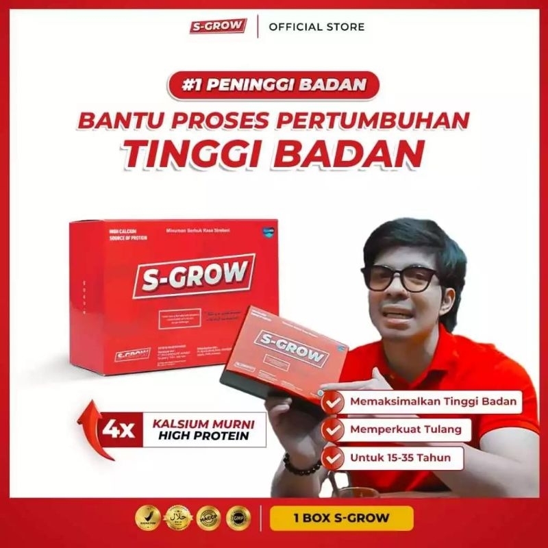 

S-GROW Resmi Susu Peninggi Badan Terbaik Original 100% Tinggi kalsium Suplemen Peninggi Badan Remaja dan Dewasa