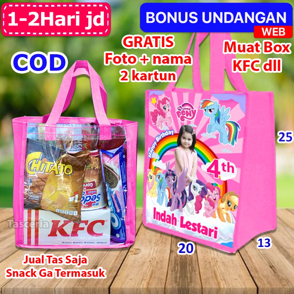 

[Mika] Tas Ultah Anak Murah Pony / Goodie Bag Ulang Tahun Anak / Tas Souvenir Ulang Tahun Anak