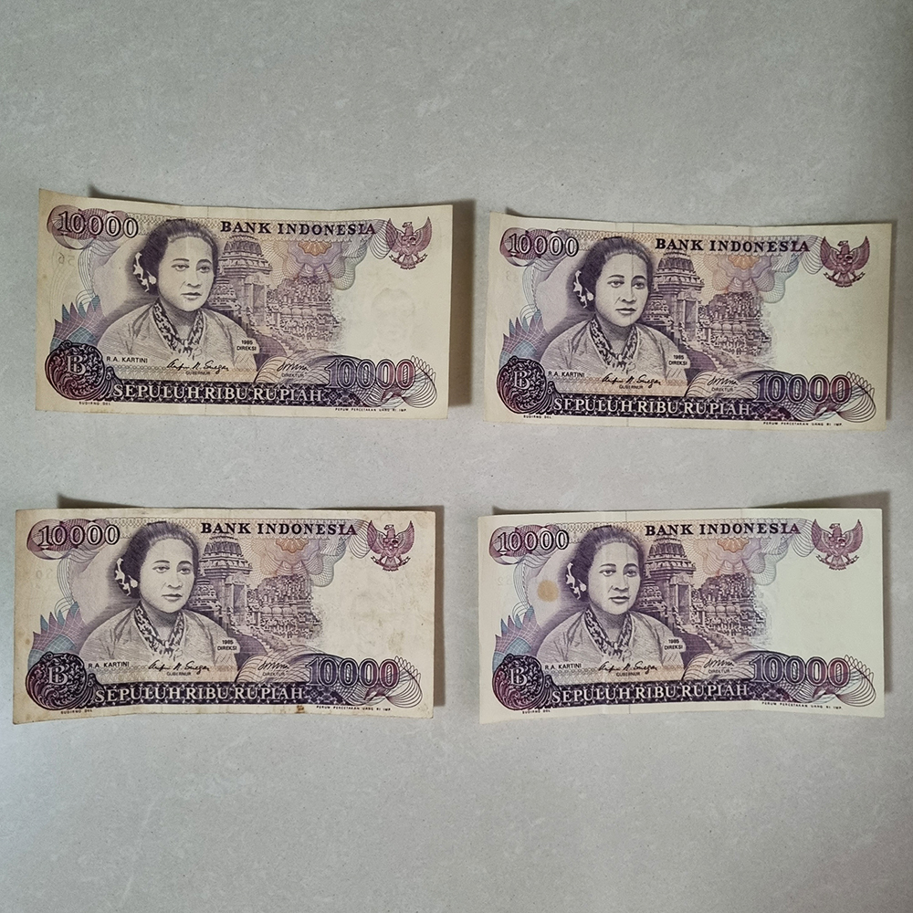 UANG KERTAS LAMA KUNO 10 RIBU (Rp10.000) GAMBAR R.A.KARTINI TAHUN 1985