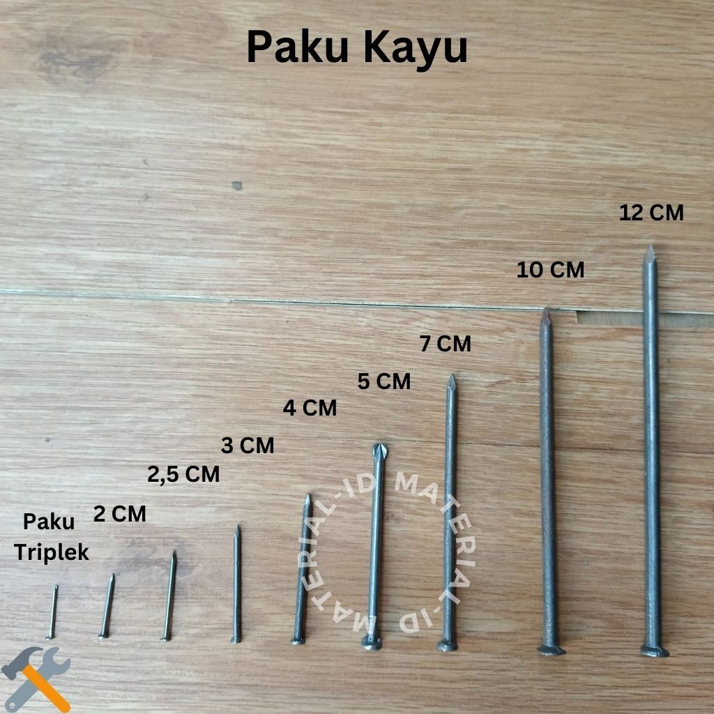 1/4 KG Paku Kayu Reng Triplek 2 3 4 5 7 10 12 15 CM Inch