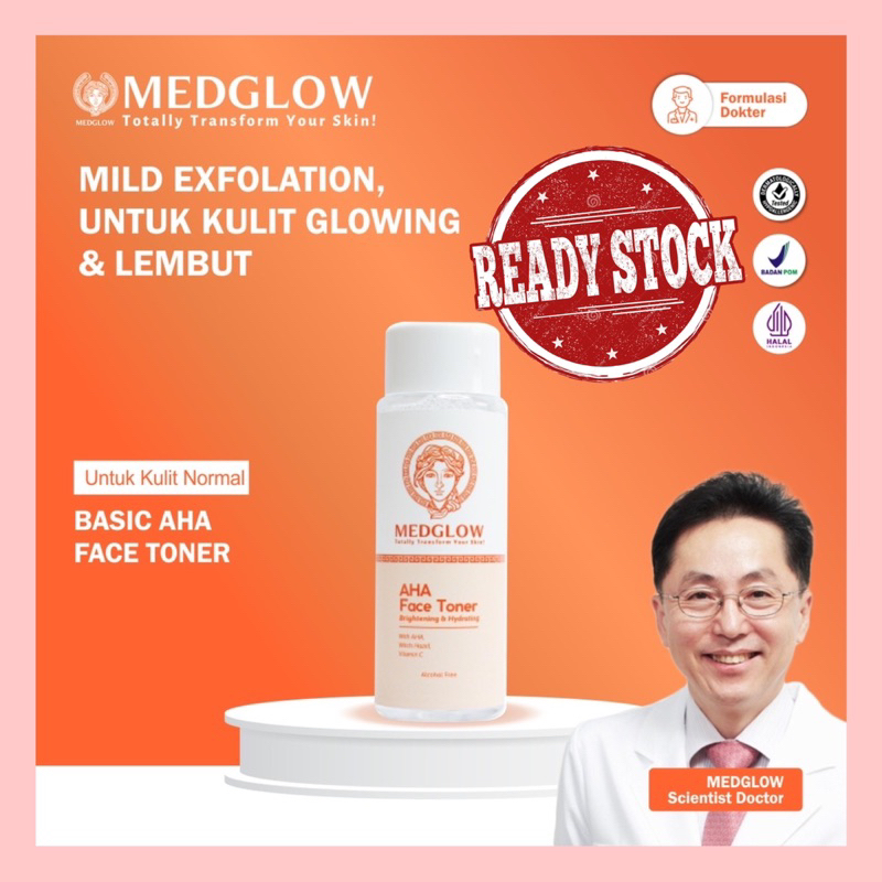 We Are Back AHA Face Toner MEDGLOW CLINIC | Penyegar Pembersih Pengelupasan Sel Kulit Wajah Muka Ski