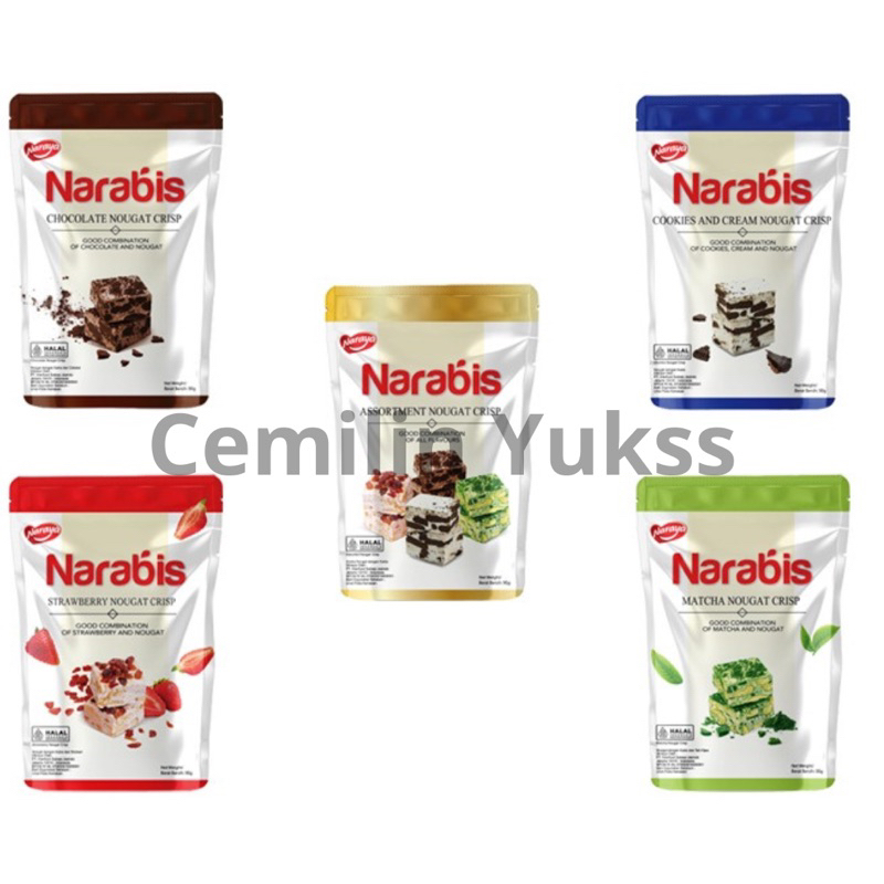 

Naraya Narabis 90g Assorment Nougat Crisp Narabis Coklat Strawbery Cookies Matcha