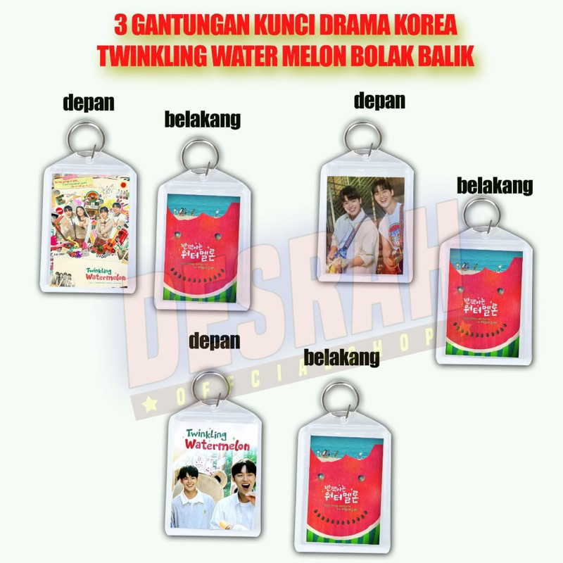 (3pcs) GANTUNGAN kunci kotak insert paper DRAMA KOREA TWINKLING WATERMELON