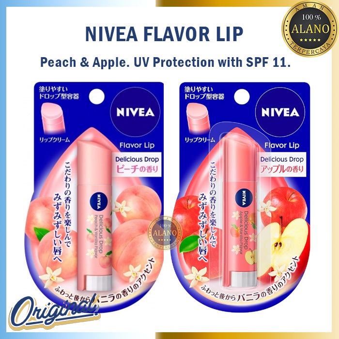 Nivea Flavor Lip Peach and Apple SPF11 Original Japan