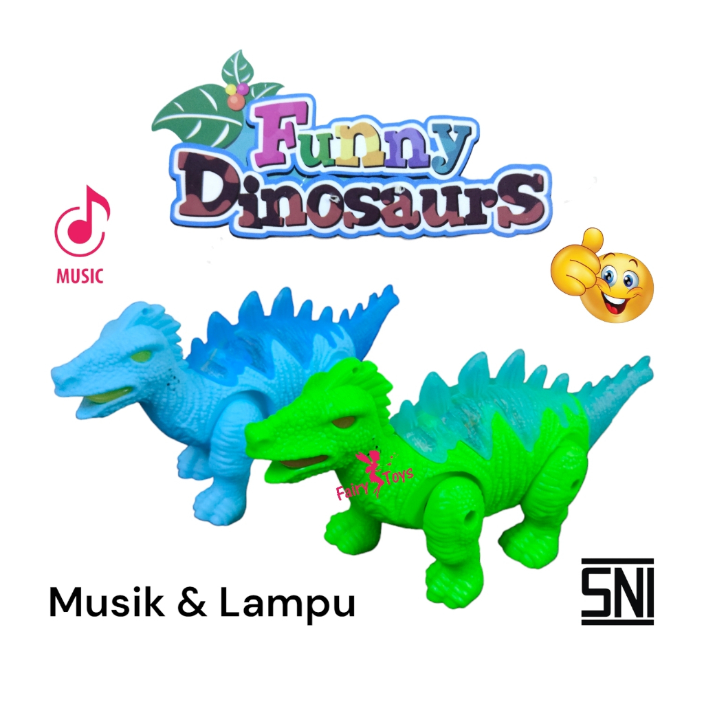 PJM - Mainan Robot Dinosaurs bisa berjalan Lampu dan ada Musiknya