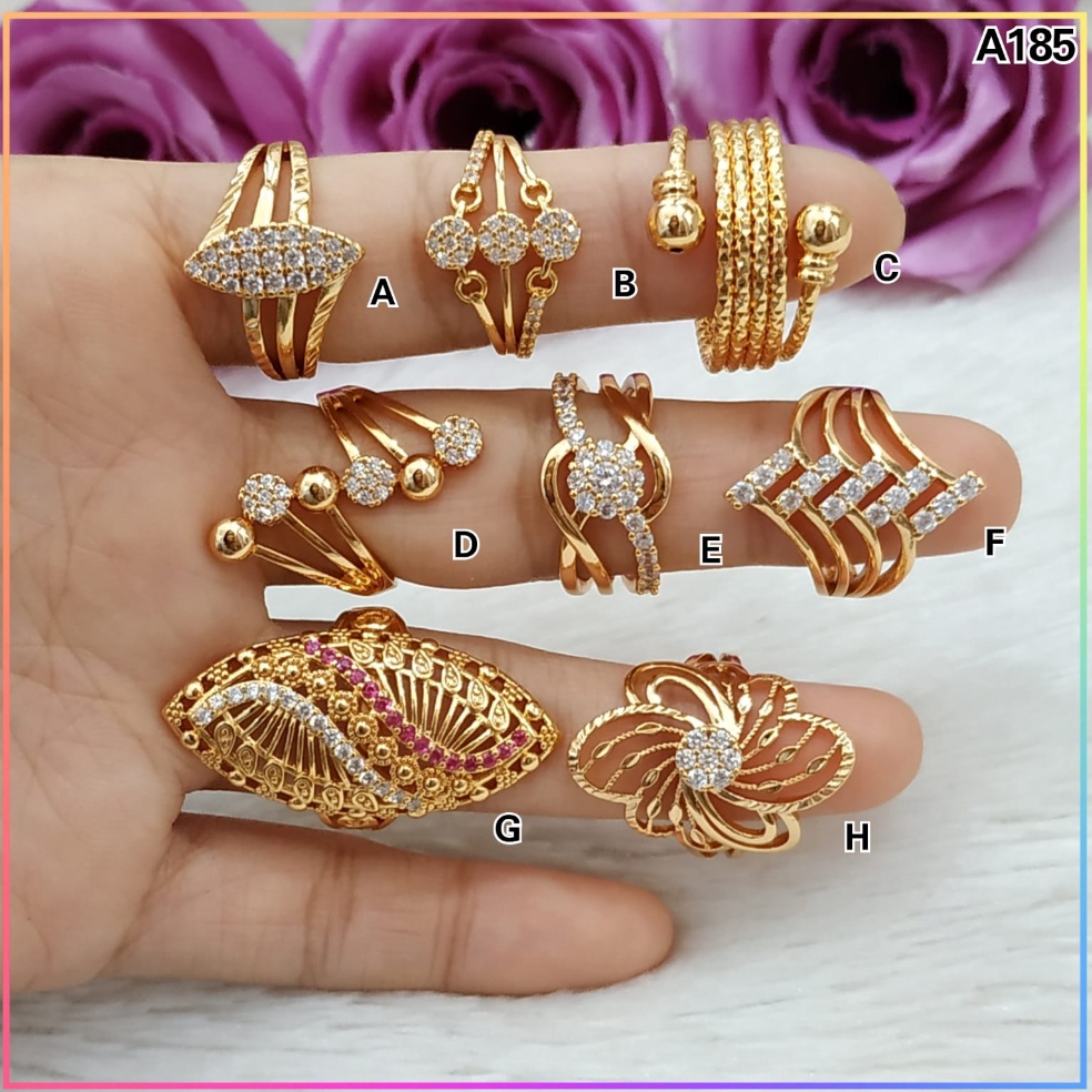 trx9q4Pe Cincin xuping cincin dewasa model dubai terbaru perhiasan lapis emas A185