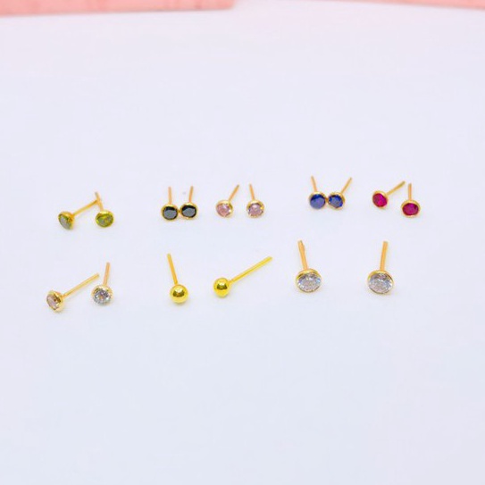 id6c6Bq Anting Tusuk / Giwang bayi Emas Asli kadar 300 & 700 (free karet)