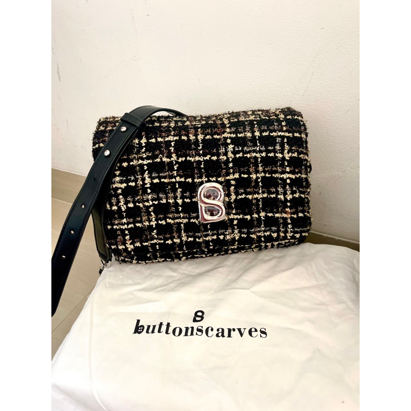 PRELOVED TWEED ZOEY BAG BUTTONSCARVES