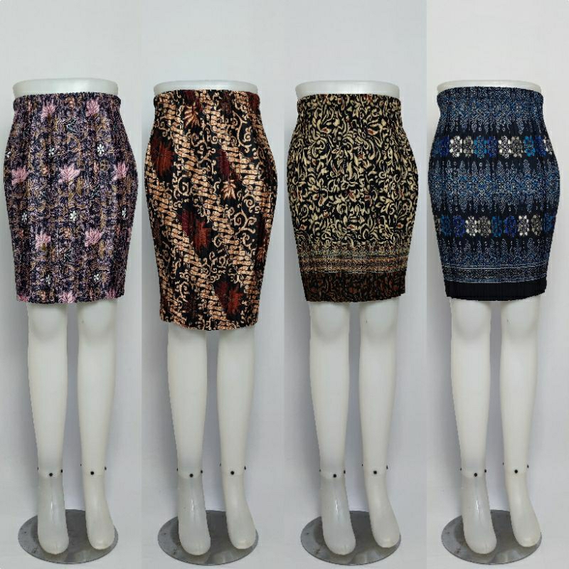 TERMURAH Rok plisket batik / rok plisket pendek / rok plsiket span