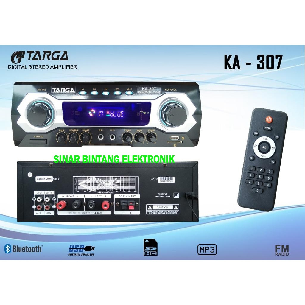 POWER AMPLI TARGA KA307 AMPLIFIER KARAOKE KA 307 KA-307
