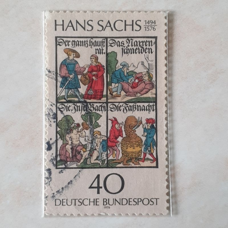 

Perangko Jerman Cover Pages from Hans Sachs' Books Tahun 1976