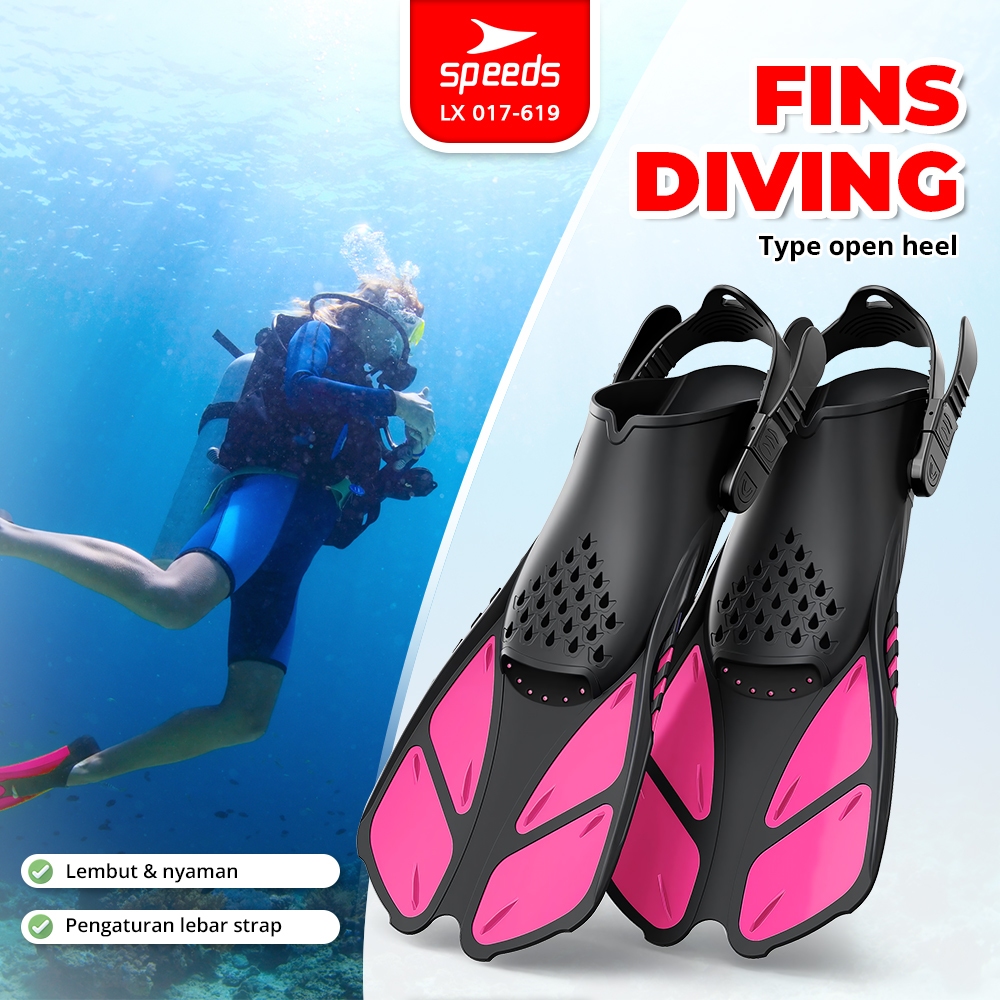 SPEEDS Kaki katak Snorkeling Fins Kaki Katak Renang Fins Diving Perlengkapan Selam Kaki Kodok 017-61