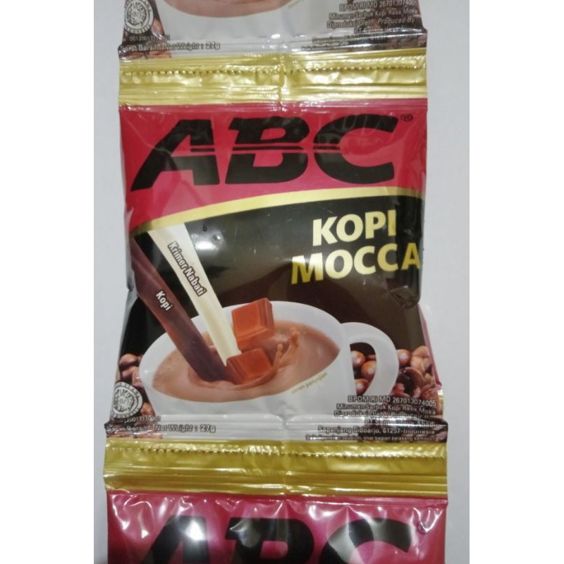 

kopi ABC mocca per renceng isi 10 sachet