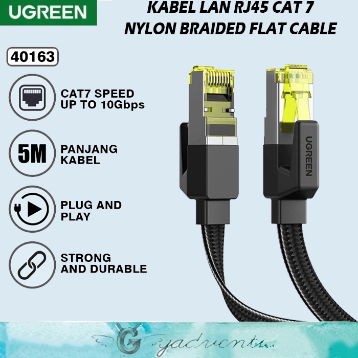 Ugreen Kabel LAN Ethernet 10Gbps Internet Modem RJ45 Cat7 Tv Komputer Pc Laptop PS4