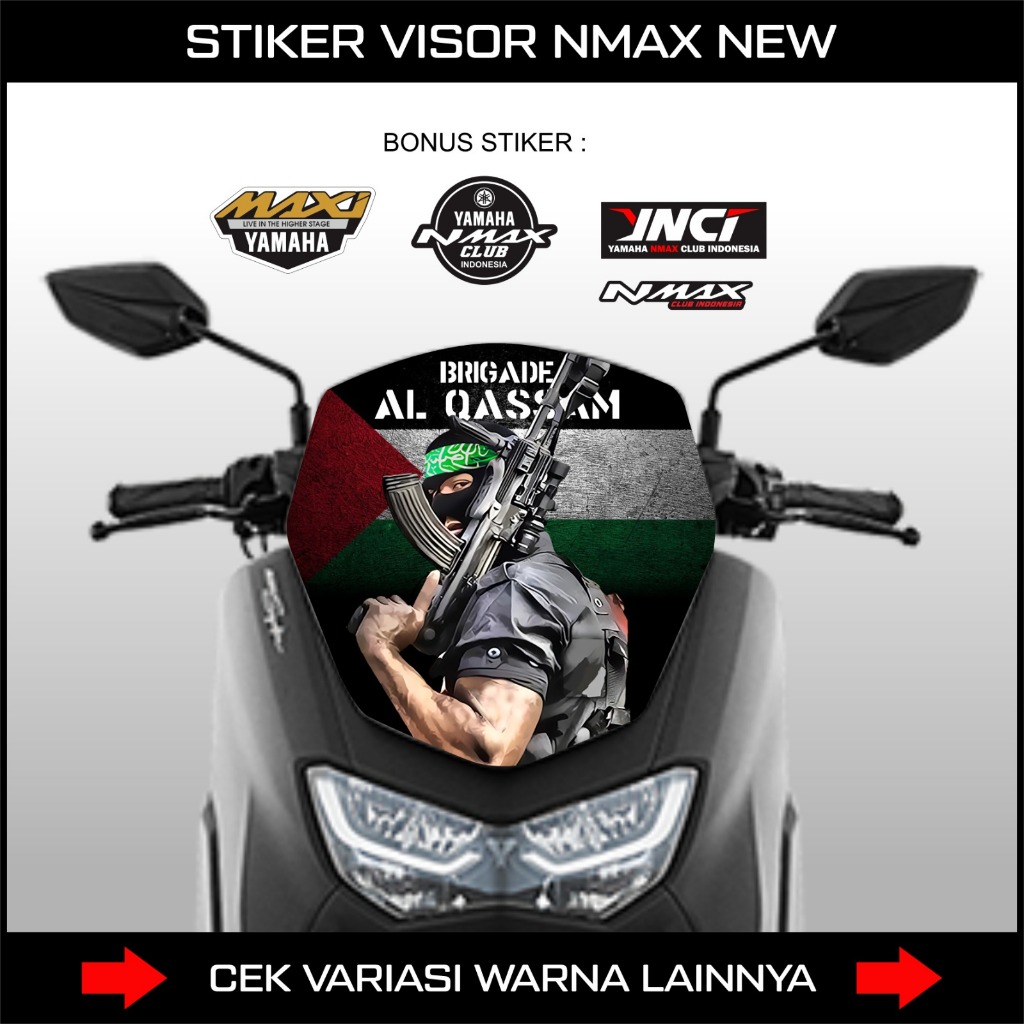 STIKER VISOR WINDSHIELD NEW NMAX 2021 EDISI PALESTINE / PALESTINA / STICKER DECAL VISOR YAMAHA NMAX 