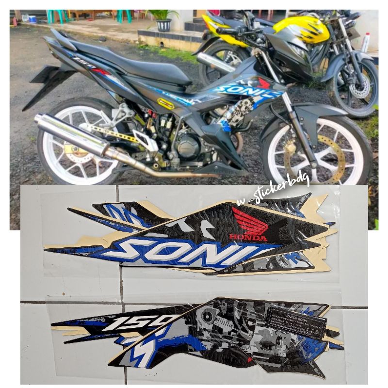 Striping Lis Honda Sonic 150R 2019 2020 Hitam Biru