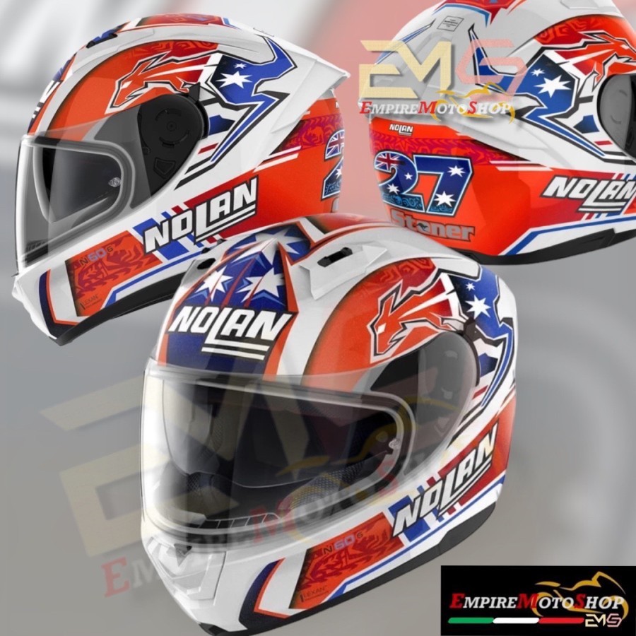 Helm Nolan N60.6 Stoner Metal White Full Face N60 - 6 N606