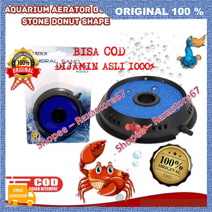 Aquarium Aerator Bubble Stone Donut Shape Batu Aerator Bulat Air Stone Mineral Sand Air Stone ASLI