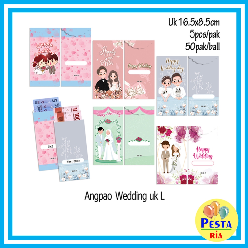 

Murah!! (1Pak isi 5pcs) Angpao Serbaguna Uk L Motif Wedding, angpao nikah, angpao wedding, amplop wedding, amplop nikahan