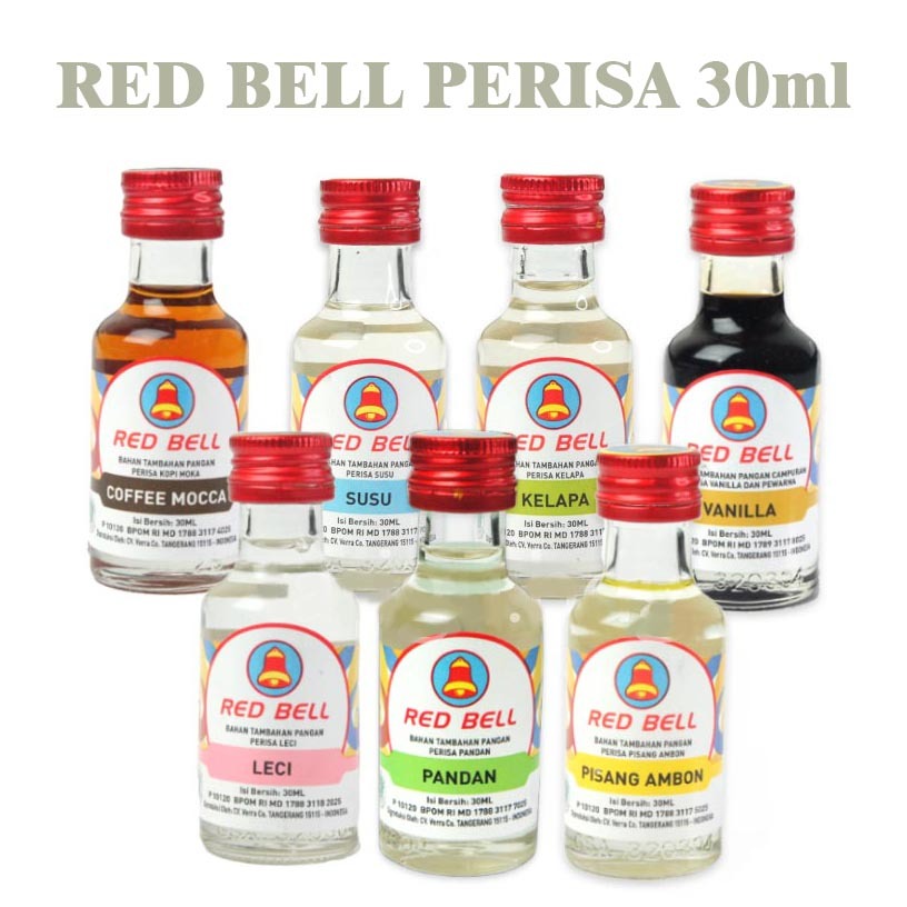 

Perisa red bell 30ml / essence redbell 30ml / perisa red bell botol kaca 30ml / perisa pisang ambon / perisa coffee mocca / perisa pandan / perisa vanilla