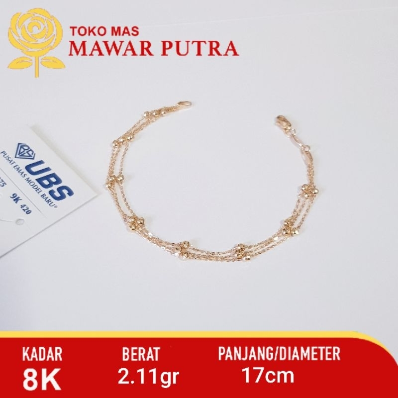 Gelang rantai JEDAR UBS Gold 8K